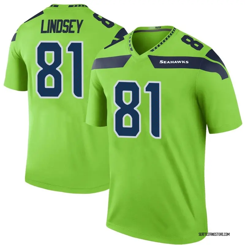Men's Green Legend Tyjon Lindsey Seattle Color Rush Neon Jersey