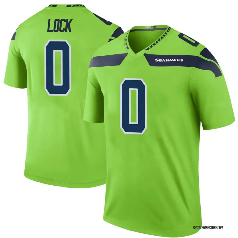 Youth Green Legend Drew Lock Seattle Color Rush Neon Jersey