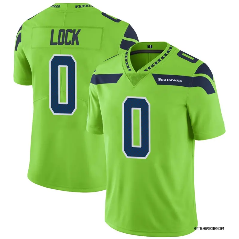 Youth Green Limited Drew Lock Seattle Color Rush Neon Jersey
