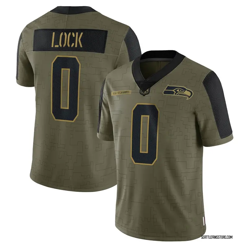Youth Olive Limited Drew Lock Seattle 2021 Salute To Service Jersey