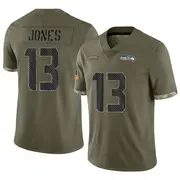 Youth Olive Limited Josh Jones Seattle 2022 Salute To Service Jersey